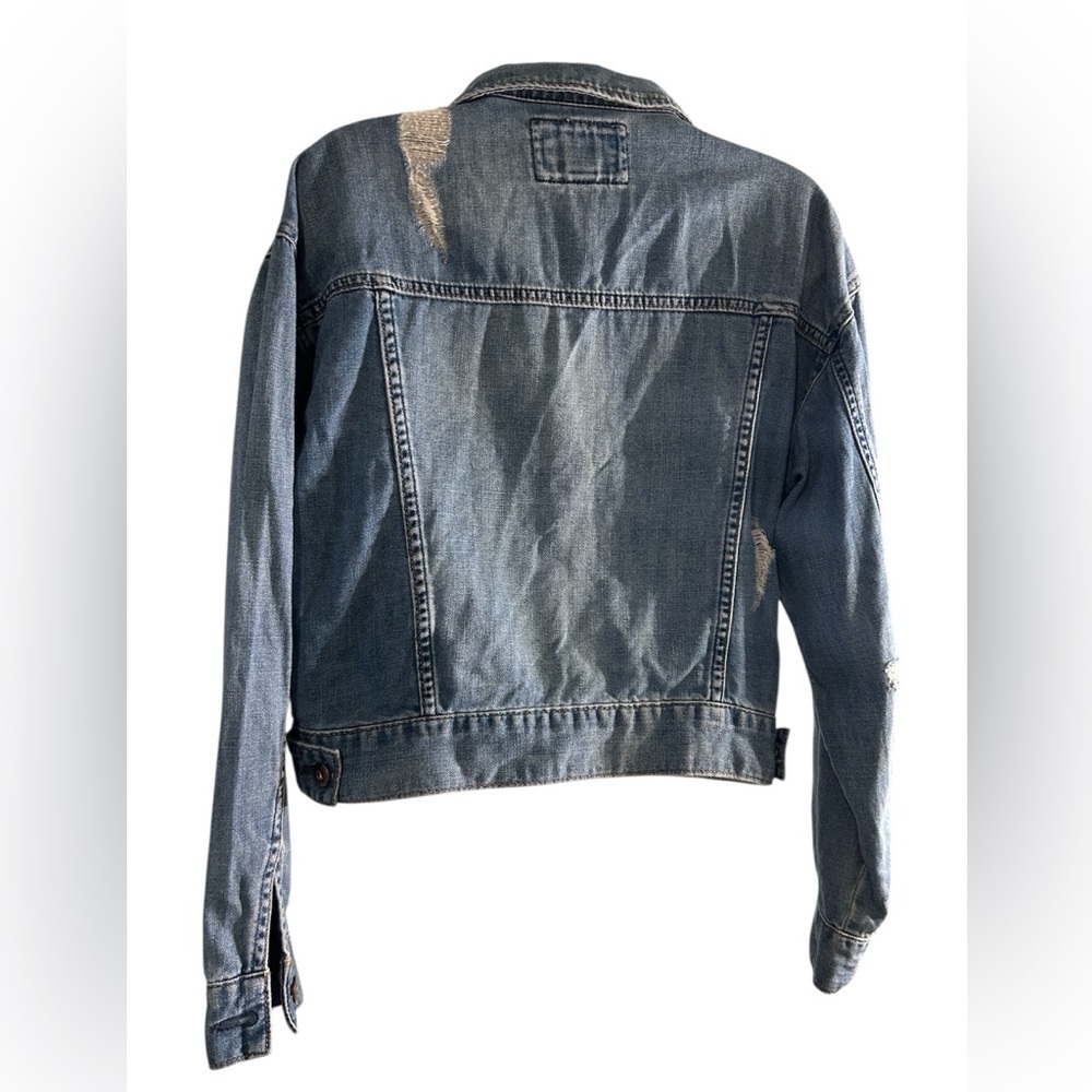 Forever 21 Distressed Blue Denim Jacket, size S - Picture 4 of 5